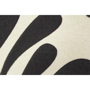 Cuadro Linen lino impresión 3D abstracto beige-negro 72x52x4 cm