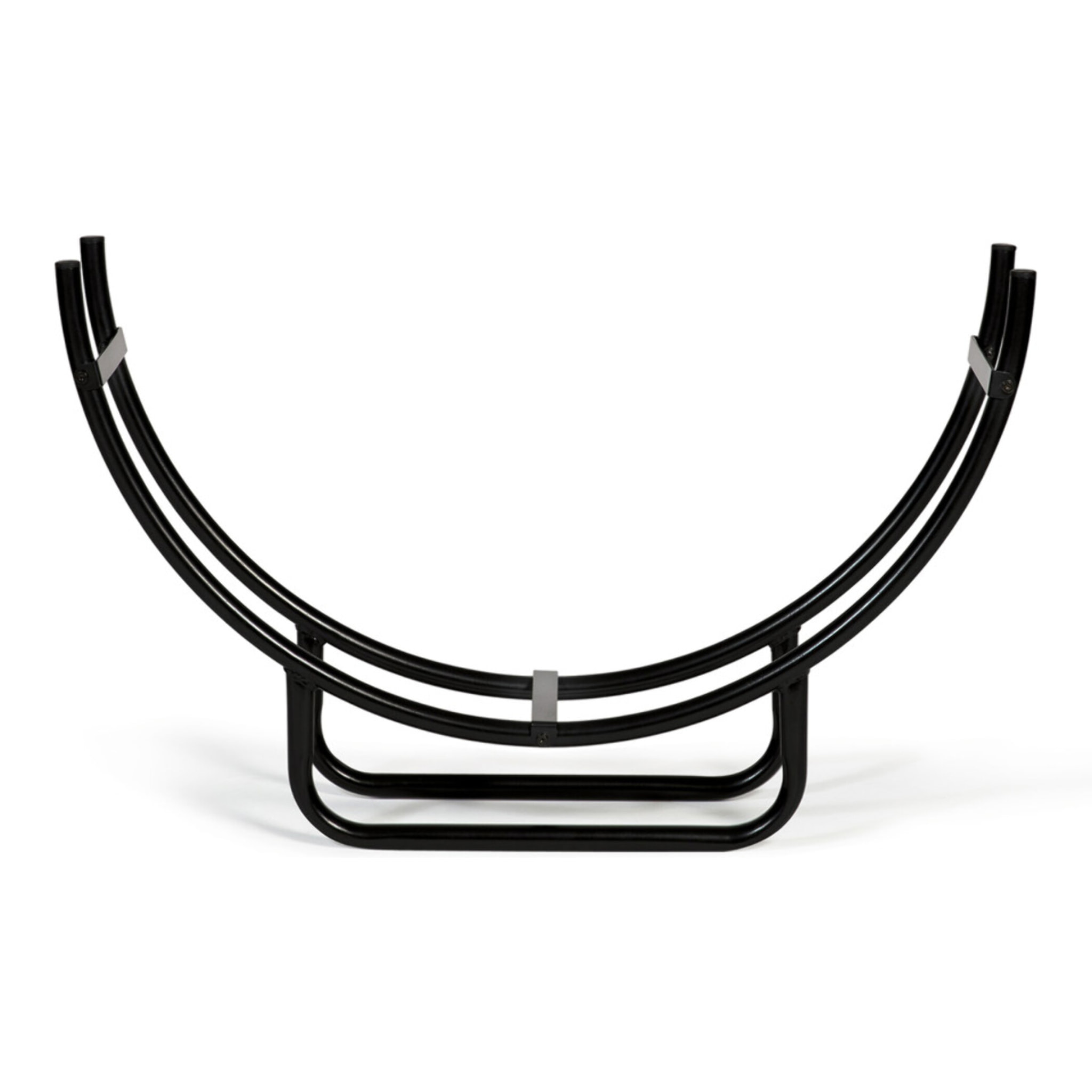 Range bûches arche noir en acier