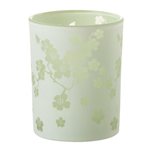 J-Line photophore Fleurs - verre - vert - medium