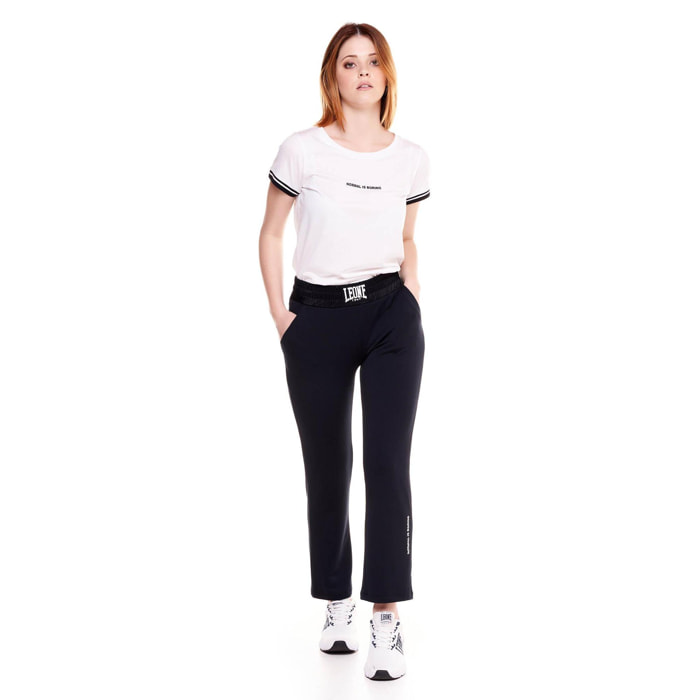 Pantalón de mujer blanco y negro.