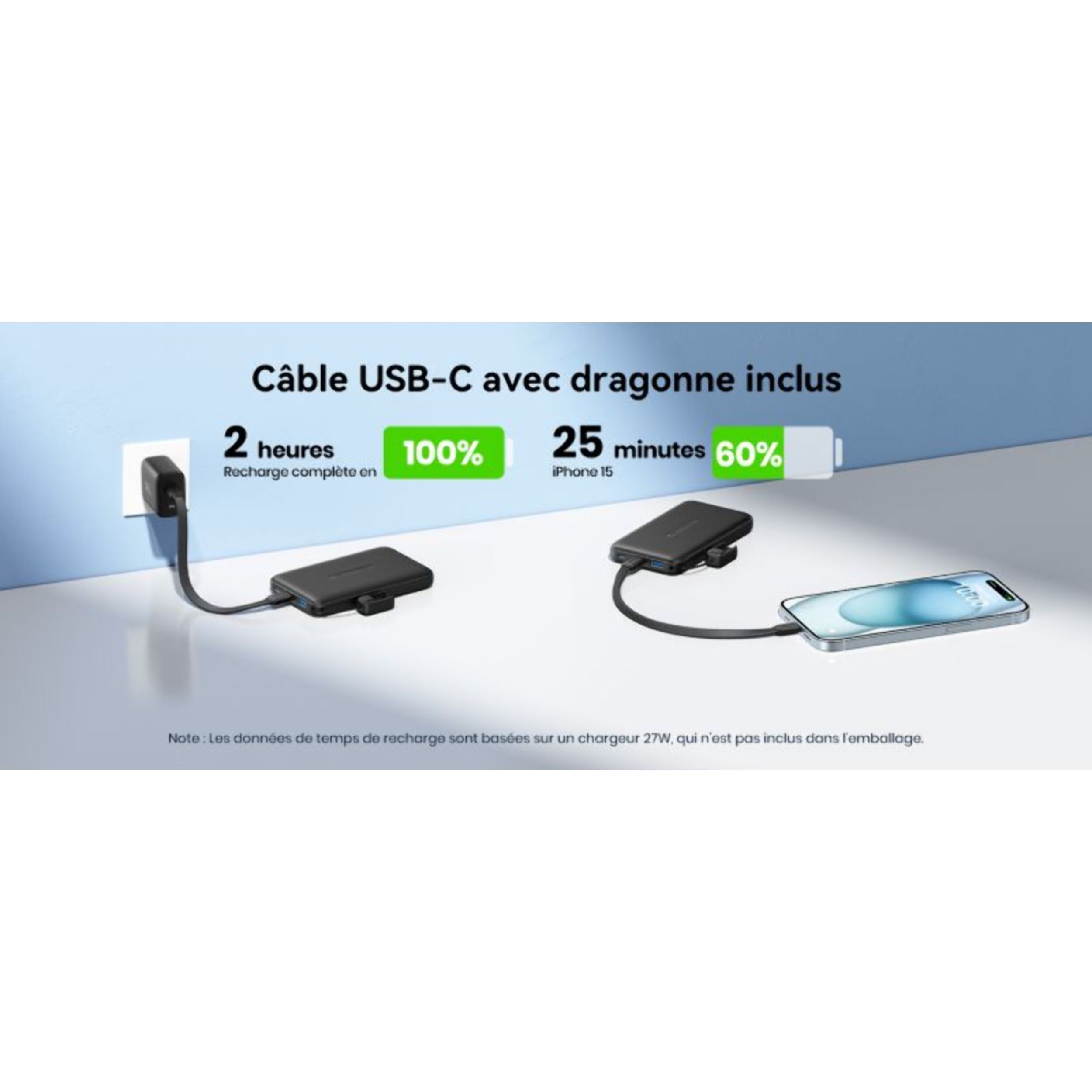 Batterie externe INIU 10000 mAh Pocket Neo USB-A + 2 USB-C