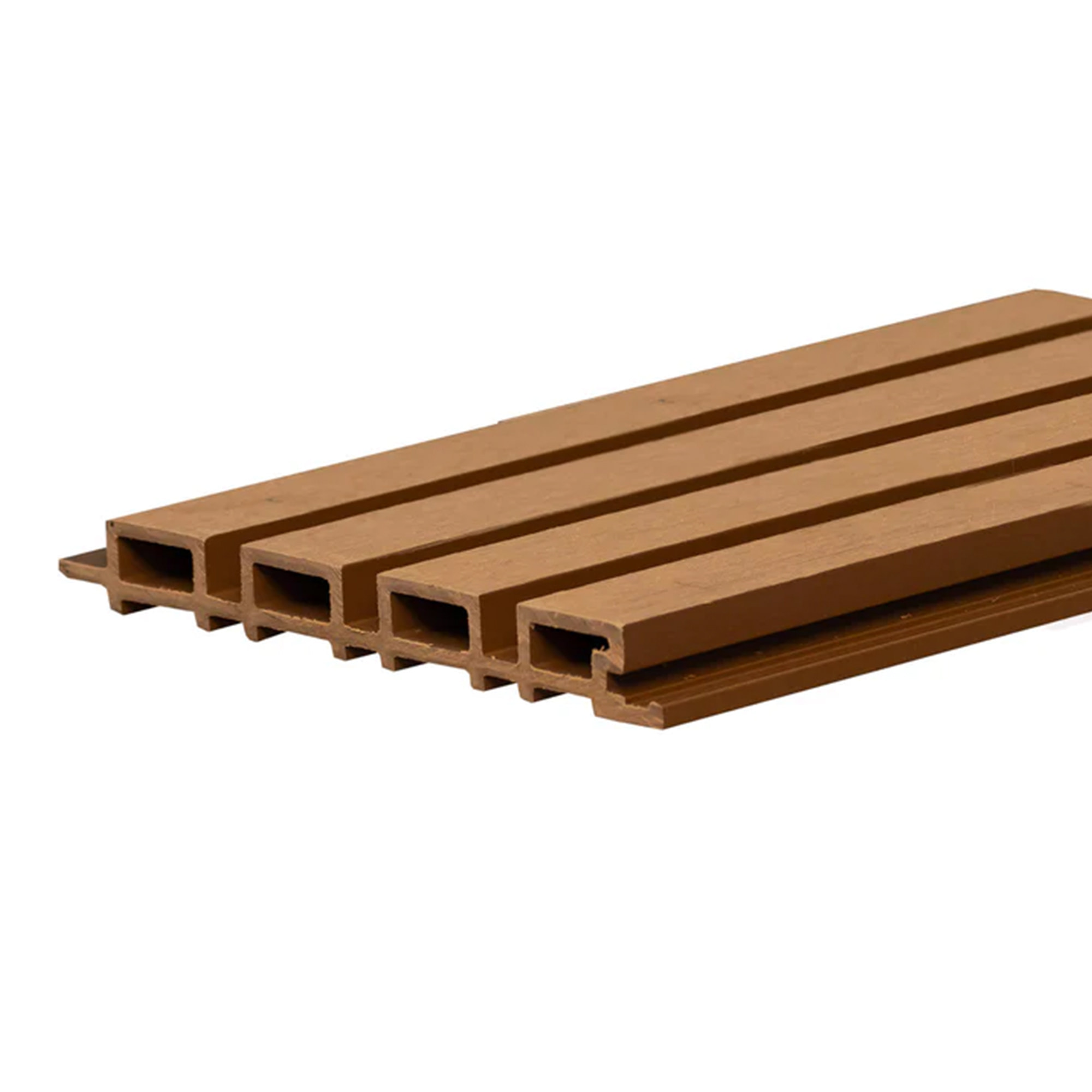 Bach - Set 8 Pannelli Fonoassorbenti Decorativi 150x18 cm per Interno ed Esterno in WPC Oak