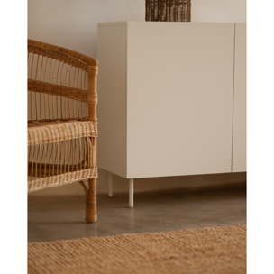 Buffet avec 3 portes laqué en teinte sable de 160x40cm Hauteur: 85 Longueur: 160 Largeur: 40