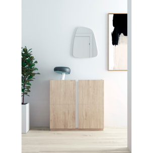 Espejo irregular Singular aglomerado gris 60x47x2 cm