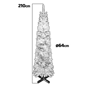 Vixen - Albero di Natale modello Slim ø64 x 210H, 470 rami