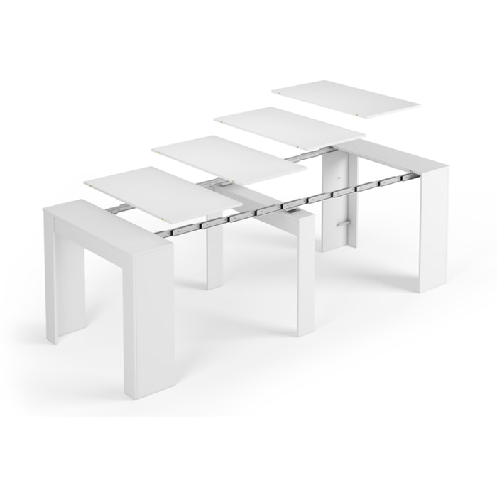 Mesa Comedor Extensible 90x50-237 Cm Blanco Brillo