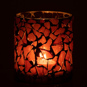 J-Line photophore Mosaïque - verre - brun - small - 2 pcs