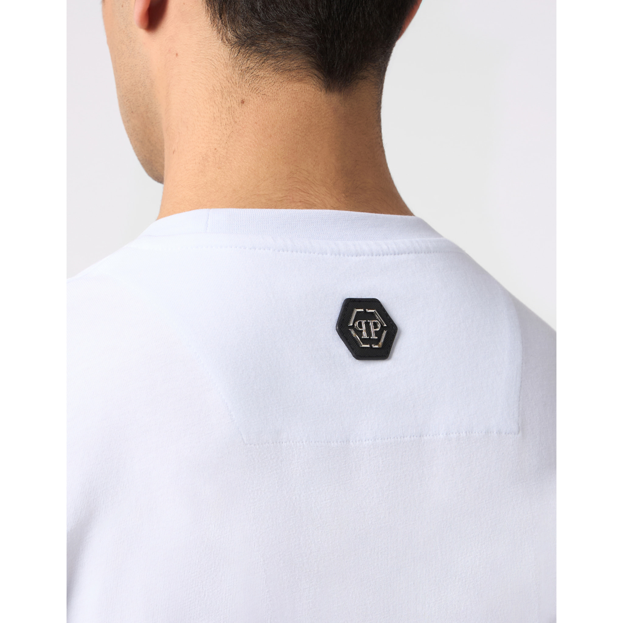 PHILIPP PLEIN Camiseta de cuello redondo y manga corta HEXAGON