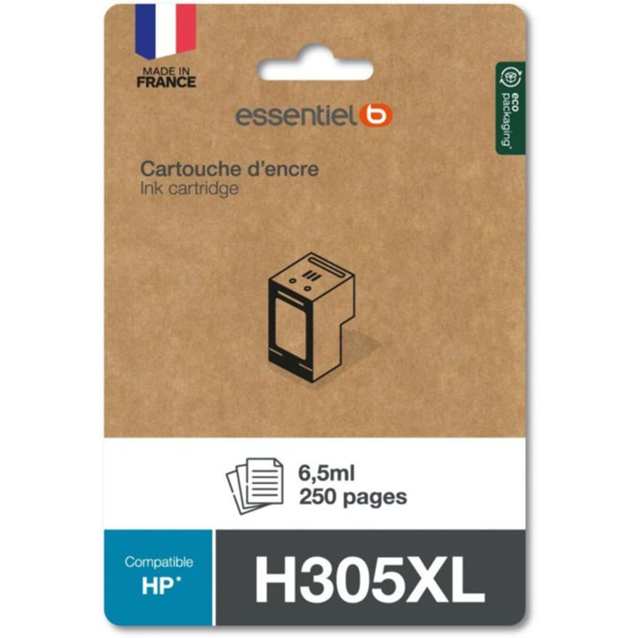 Cartouche d'encre ESSENTIELB Compatible H305 XL Haute Capacité Noire