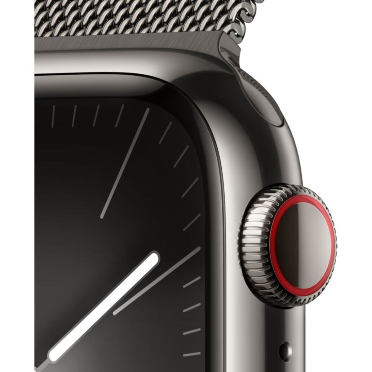 Montre connectée APPLE WATCH Serie 9 Cellular 41mm Acier/Graphite Milanais Graphite Loop