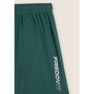 Shorts slim con tasche zip e coulisse in vita