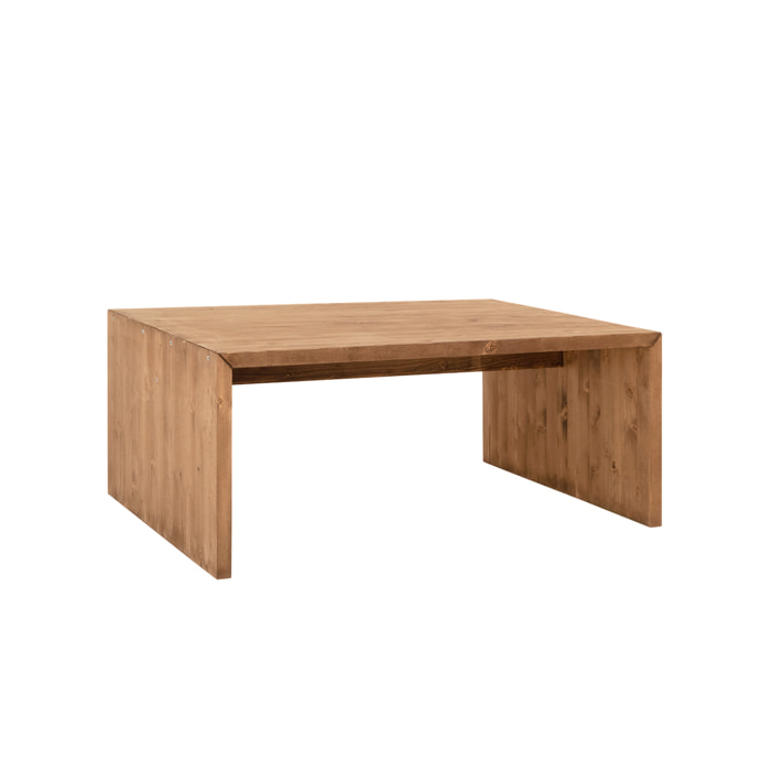 Mesa de centro de madera maciza en tono roble oscuro de 109,4x45x74cm Alto: 45 Largo: 109.4 Ancho: 74