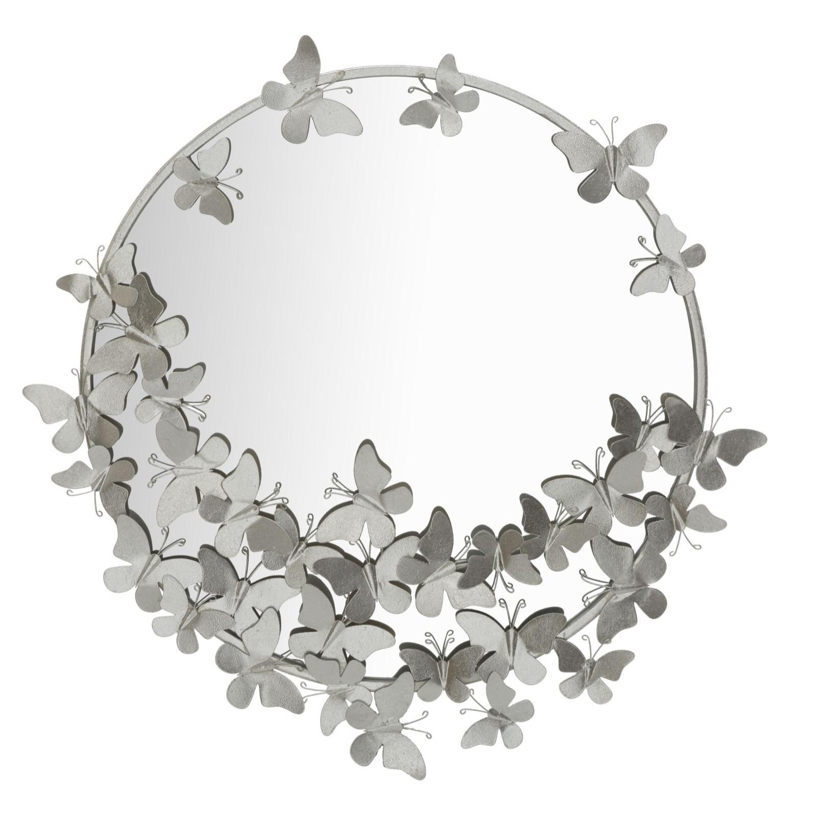 SPECCHIO FARFALLE ROUND SILVER CHARME 1921 ARGENTATO