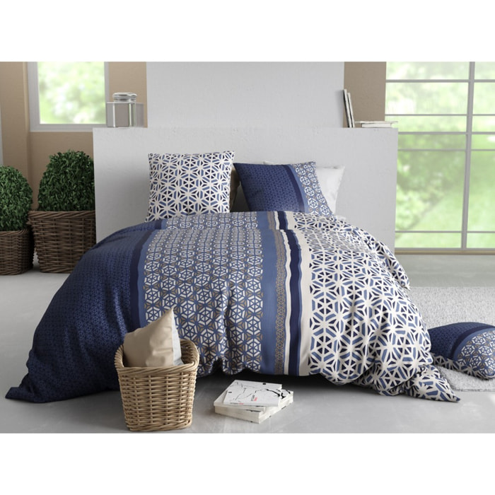 Parure housse de couette imprimée + 2 taies Mil