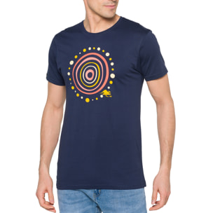 T-shirt in cotone 150 gr Aboriginal Hot Buttered Blu navy.