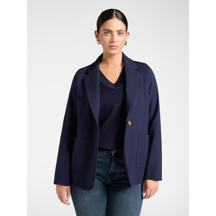 Elena Mirò - Blazer misto viscosa monopetto - Blu