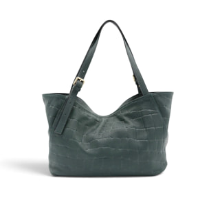 Borsa a Spalla Cheval Firenze Sarin Croc Verde Scuro