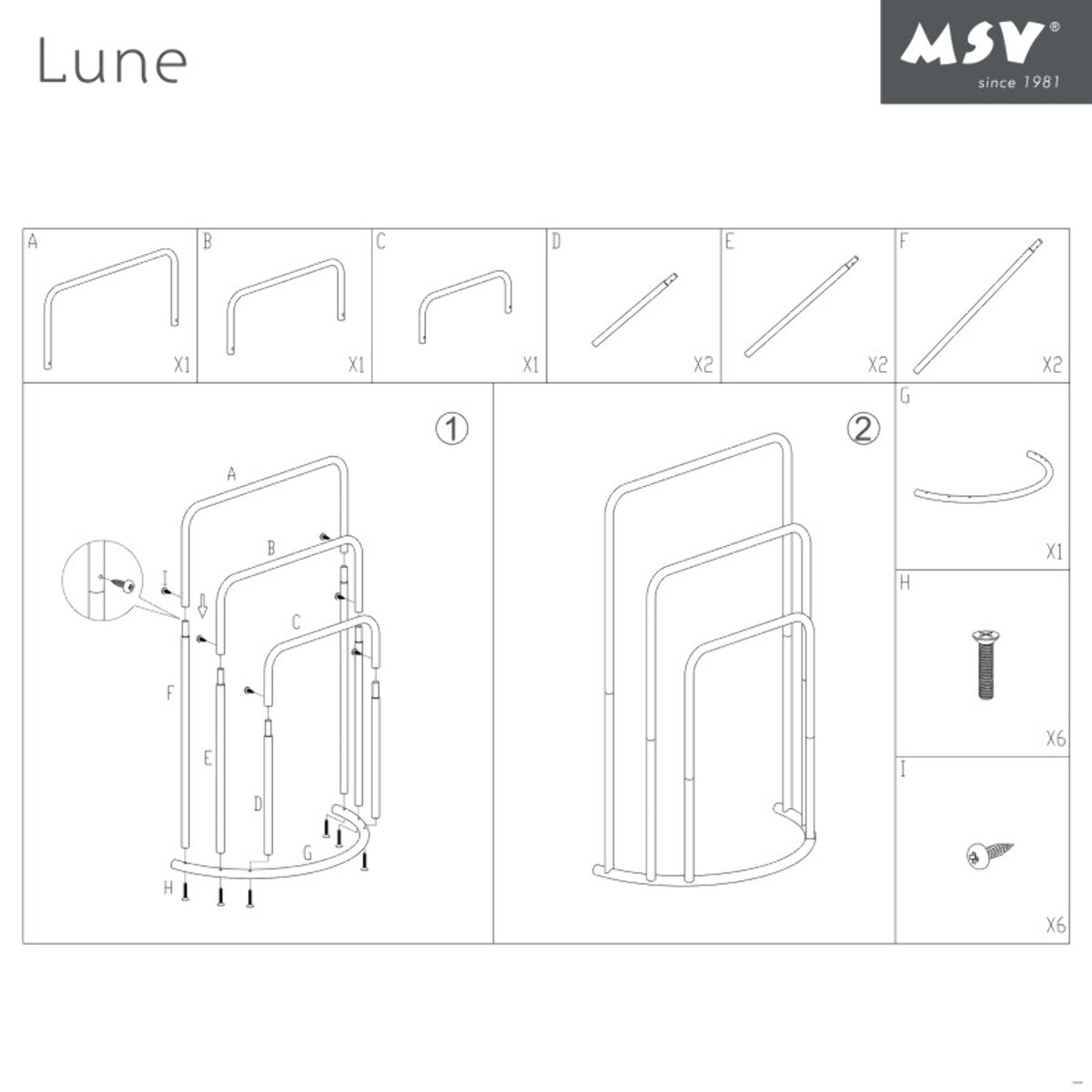 Porte Serviettes Acier LUNE Blanc MSV