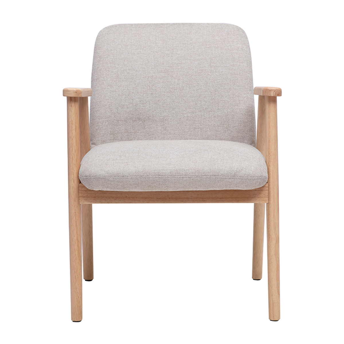 Chaises en tissu effet velours texturé beige et bois clair (lot de 2) KITTY