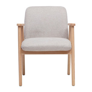 Chaises en tissu effet velours texturé beige et bois clair (lot de 2) KITTY