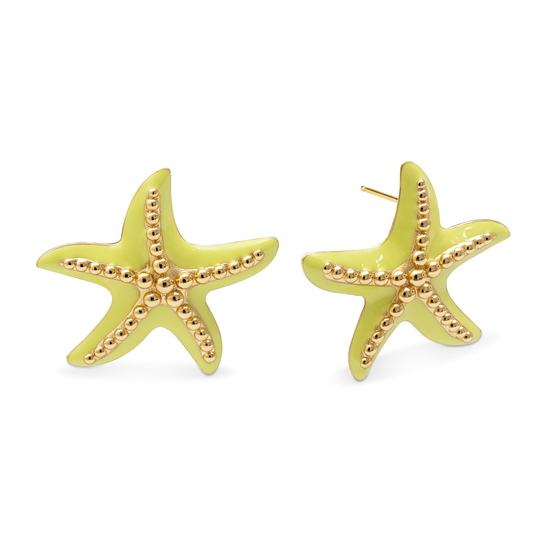 Pendientes Starfish Enamel Colors Baño Oro