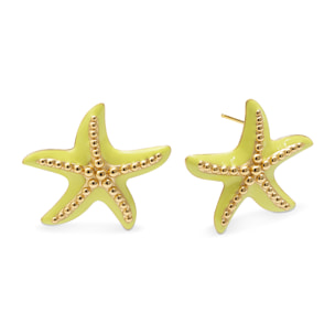 Pendientes Starfish Enamel Colors Baño Oro