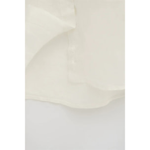 Camicia bianca in lino relaxed fit con ricamo Polo Club