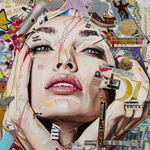 Tableau en verre femme artistique face 80x120cm Kare Design