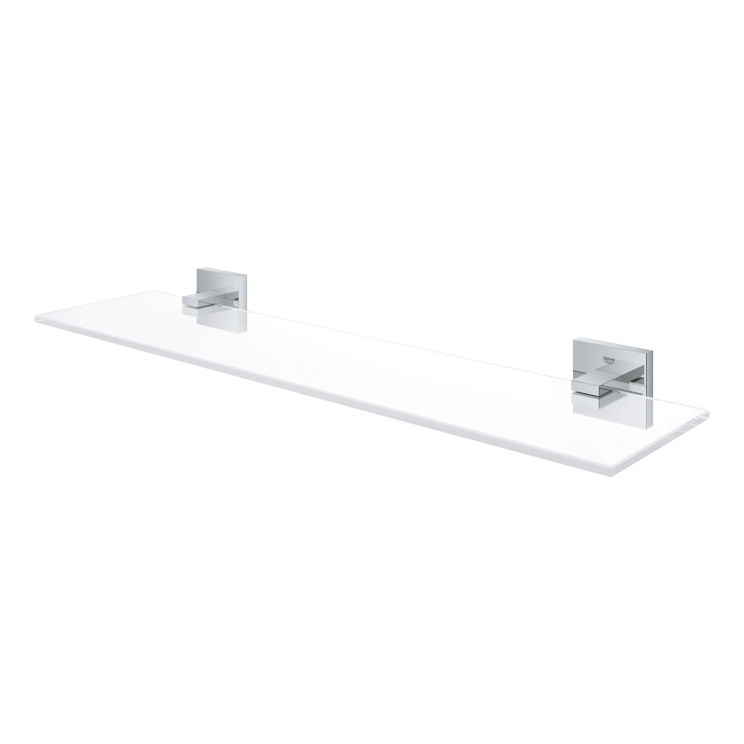 GROHE QuickFix - Start Cube - Tablette en verre - Finition Chromée (à visser ou à coller)