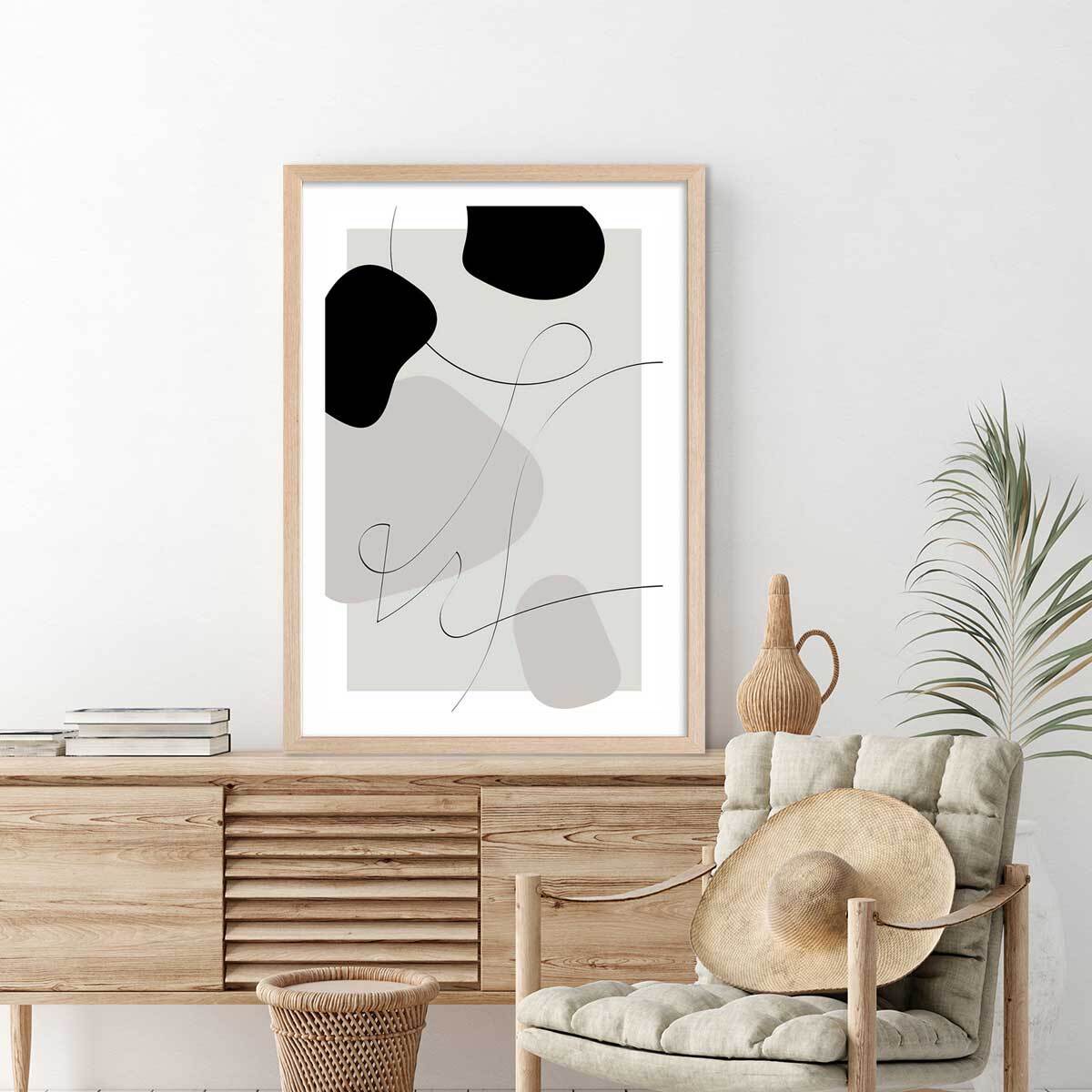 Affiche Forme et autographe Affiche + cadre en bois - Chêne