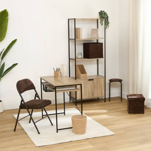 Pouf Mix'N Modul carré pliable 31x31cm marron