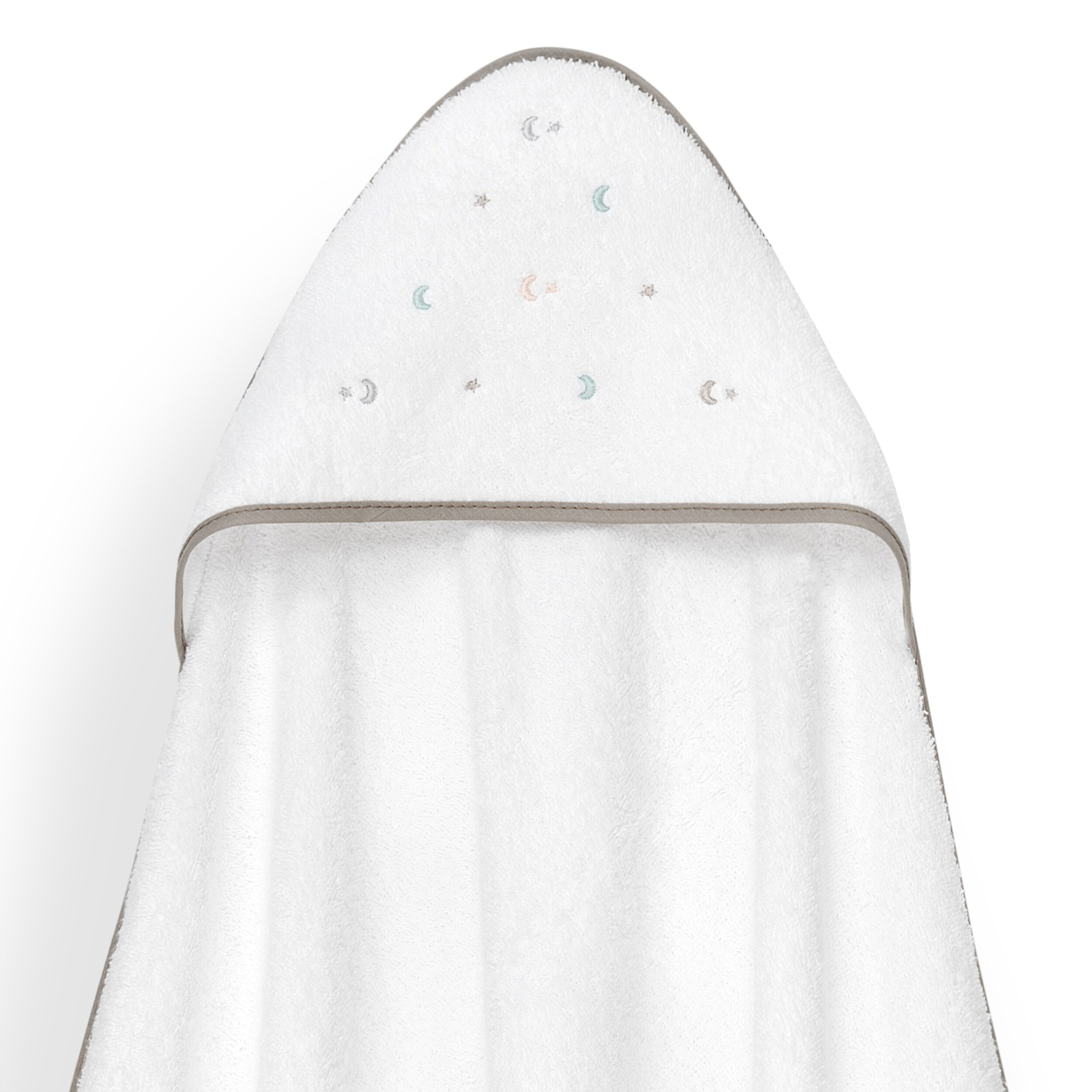 Capa Baño 1X1 Mod Estrella Luna Multicolor+Gorro Bco/Beig