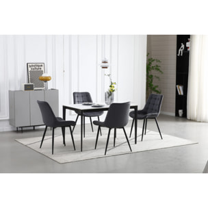 Set di 2 sedie Bera in velluto grigio scuro e metallo nero