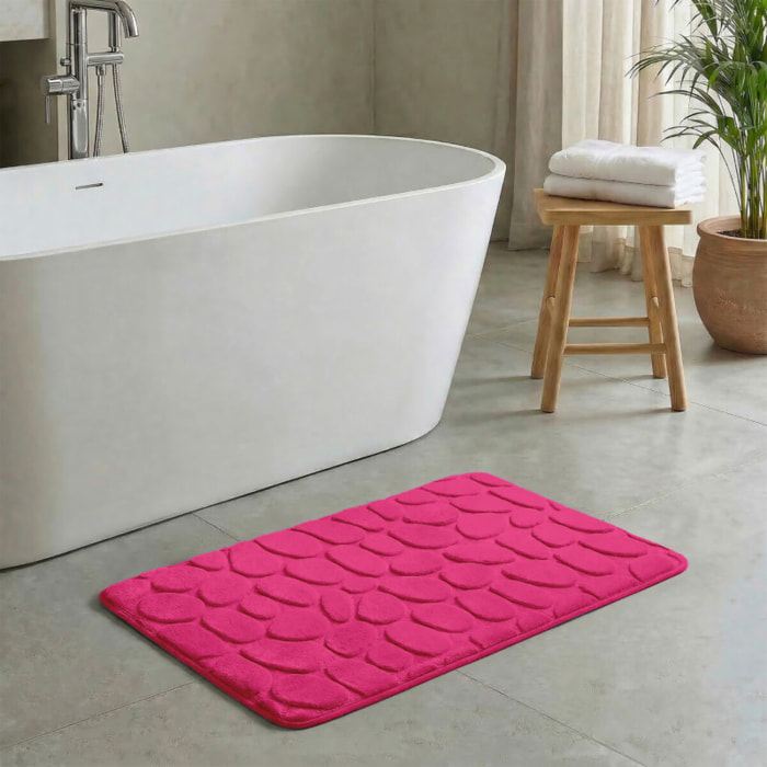 Tapis de bain Microfibre PEBBLE Rose Fuschia MSV