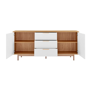 Buffet scandinave blanc et bois naturel TIFANY