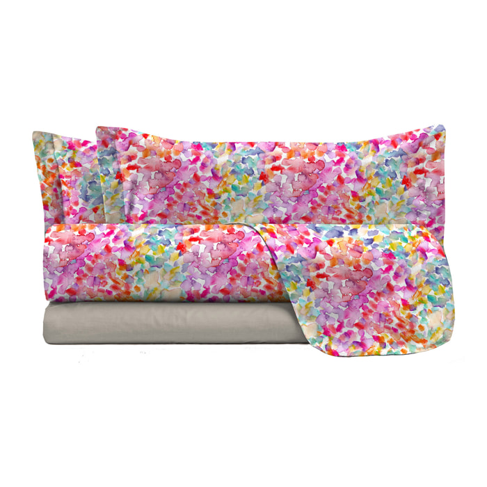 COMPLETO LETTO FANTASY, 100% Microfibra - SPRING