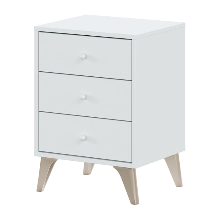 Mesita De Noche 3 Cajones 56x136x67 Cm Blanco Artik