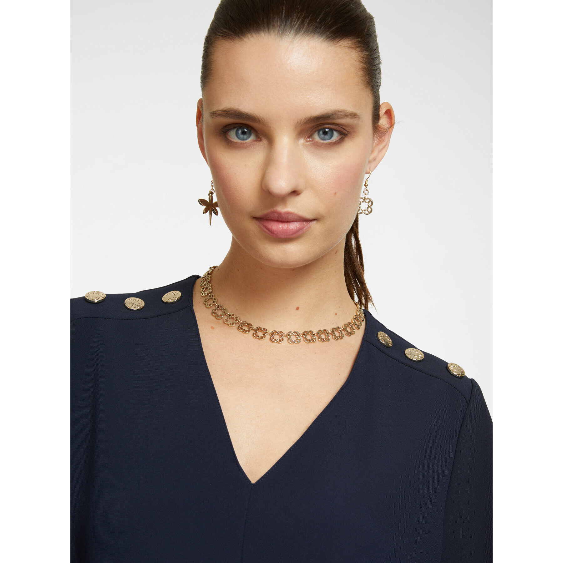 Elena Mirò - Vestidocon botones - Azul