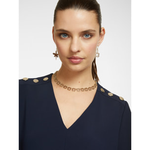 Elena Mirò - Vestidocon botones - Azul