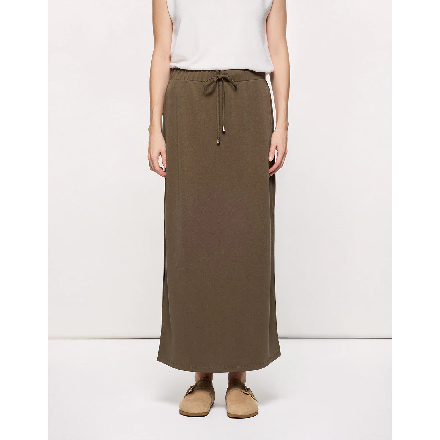 Falda Midi Caqui - Claudinasa