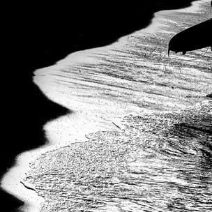 Poster surf au clair de lune Affiche sous cadre noir