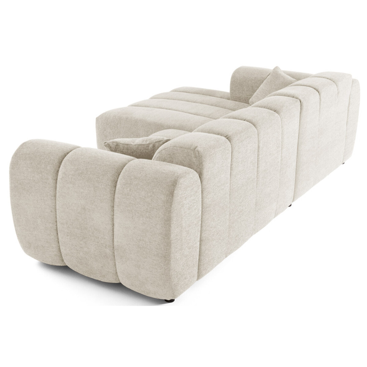 Curtis - canapé d'angle gauche 4 places en tissu texturé - Beige