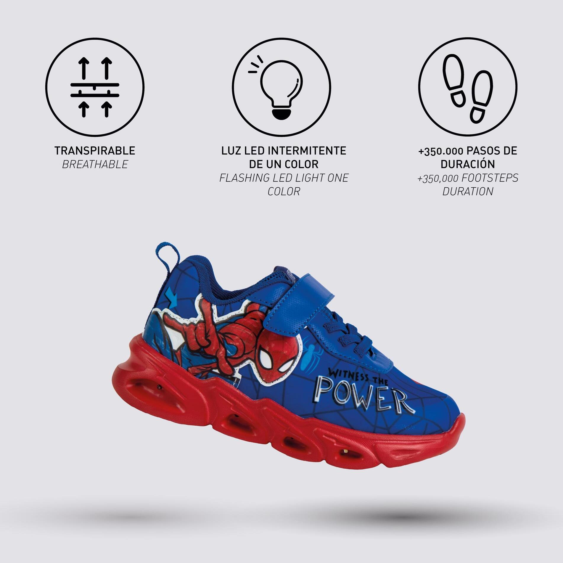 Zapatilla deportiva infantil suela ligera "Spiderman"