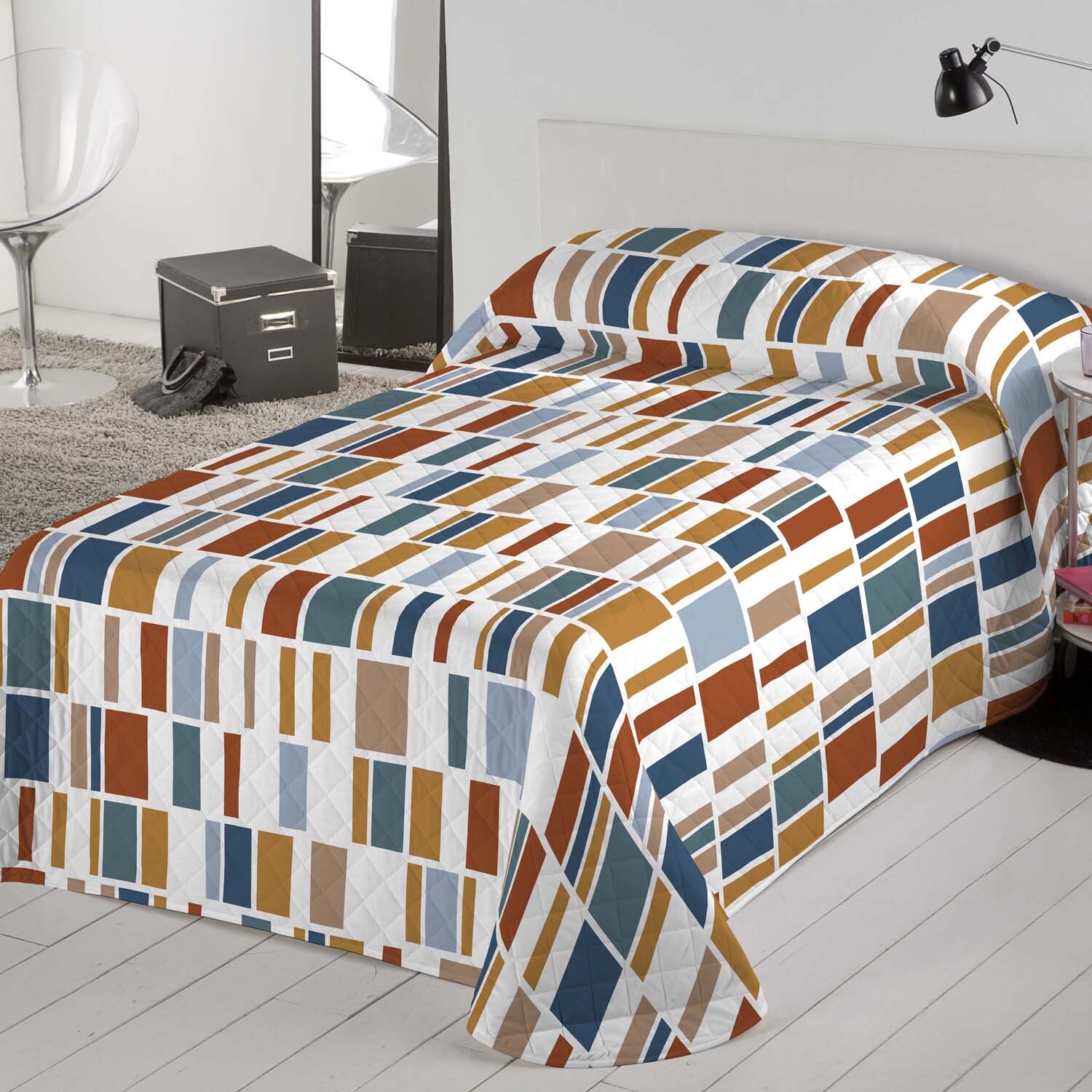 Icehome - Colcha Bouti Estampada - Reversible - 100% Poliéster - Microfibra - 70 gr/m² - Rendall