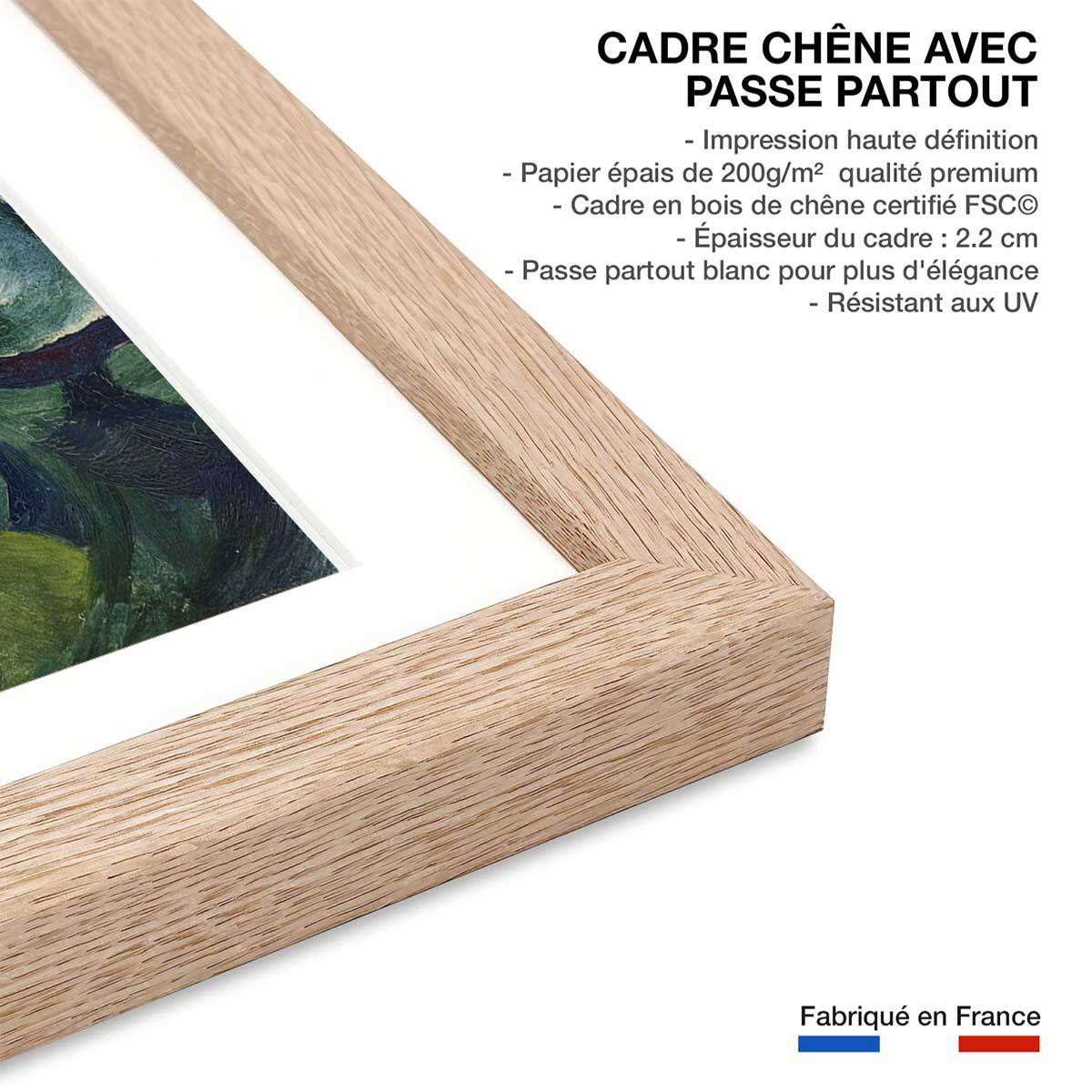Poster Promenade- Macke August Affiche sous cadre bois