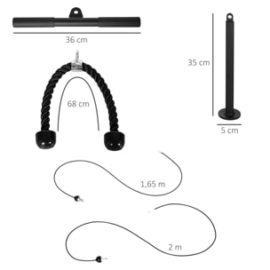 Poleas Gimnasio para Casa, Sistema de Polea de Cable de Peso para Gimnasio, para Tracción LAT, Rizo de Bíceps, Tríceps, Entrenamiento de Brazo, Hombros y Espalda