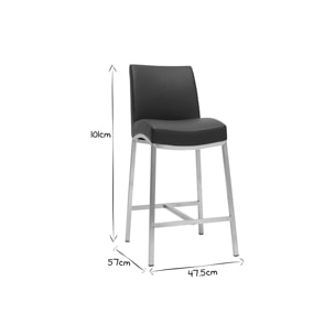 Tabourets de bar design noirs H70 cm (lot de 2) OLLY