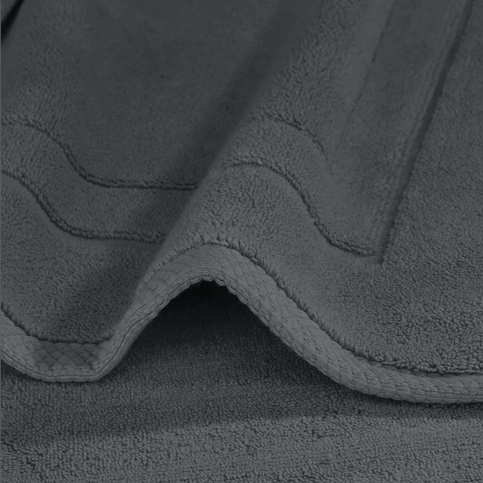 Tapis de bain pur coton 900 g/m² uni anthracite Elea carbone