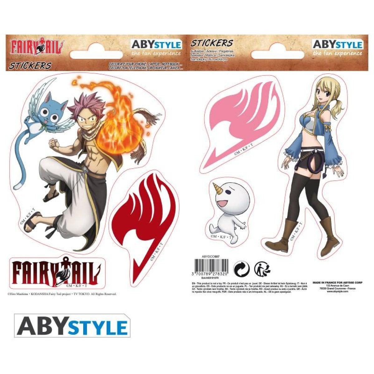 Fairy Tail - Adesivi - 16x11cm/ 2 Fogli - Natsu & Lucy X5 - Abystyle