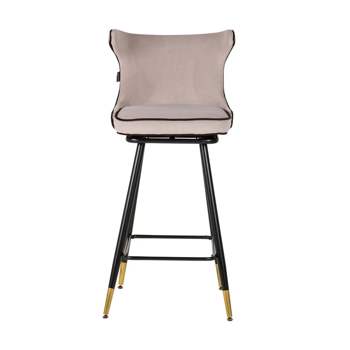 Taburete Bar Velvet Gris Clinton 46x53x105 Cm